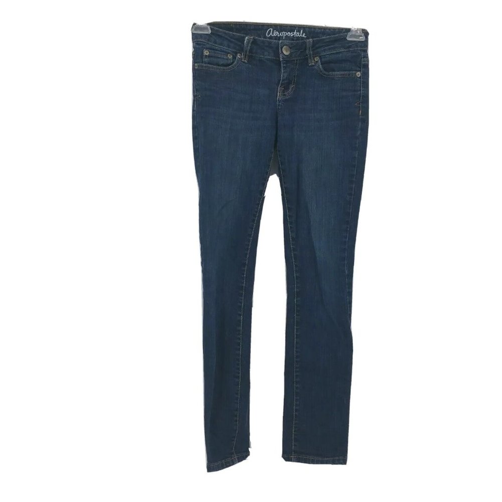 Aeropostale Women Bayla Skinny Jeans Size 00 Short Dark Wash Low Rise Stretch